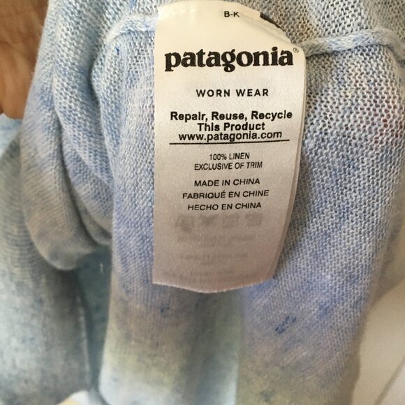 Patagonia Lightweight Sleeveless Linen Light Blue Knit Loose Fitting Top X-Small - Picture 7 of 9
